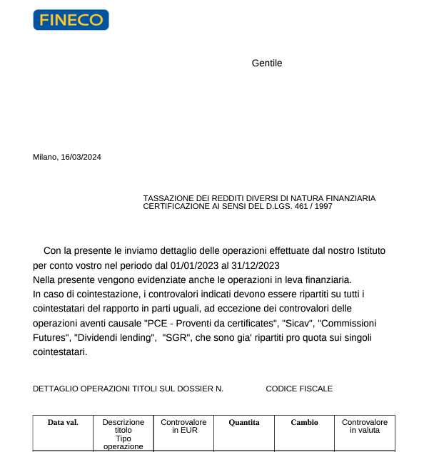 Documentazione Fineco 1