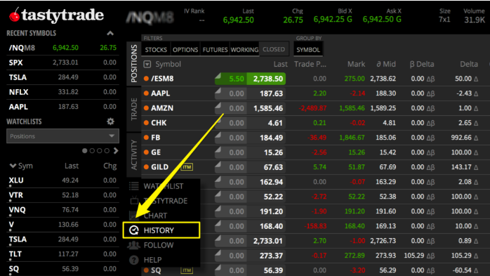 tastytrade istruzioni dichiarazione